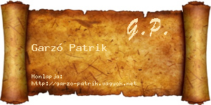Garzó Patrik névjegykártya